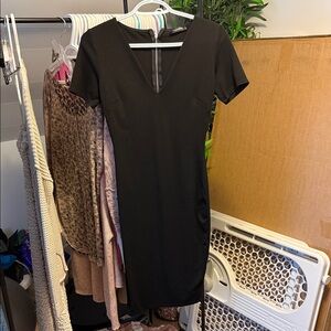 Elegant Black V-Neck Dress